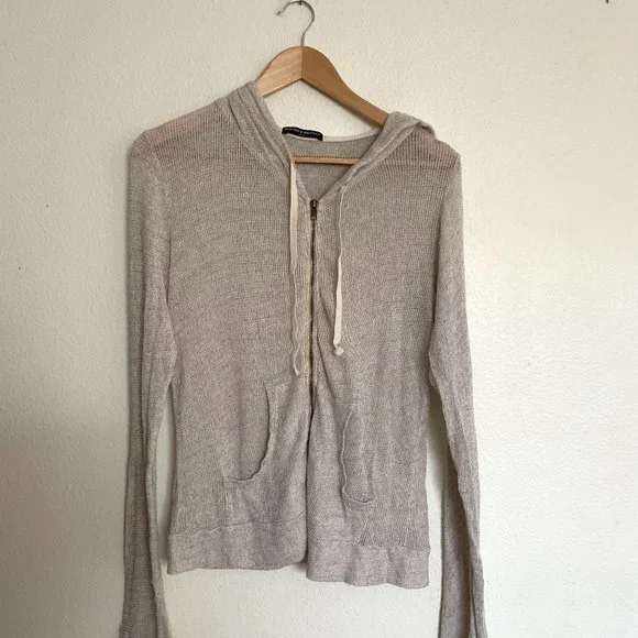 Brandy Melville Cream Hooded Cardigan - Picture 1 of 4